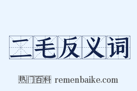 二毛反义词是什么意思的图片